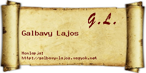 Galbavy Lajos névjegykártya
